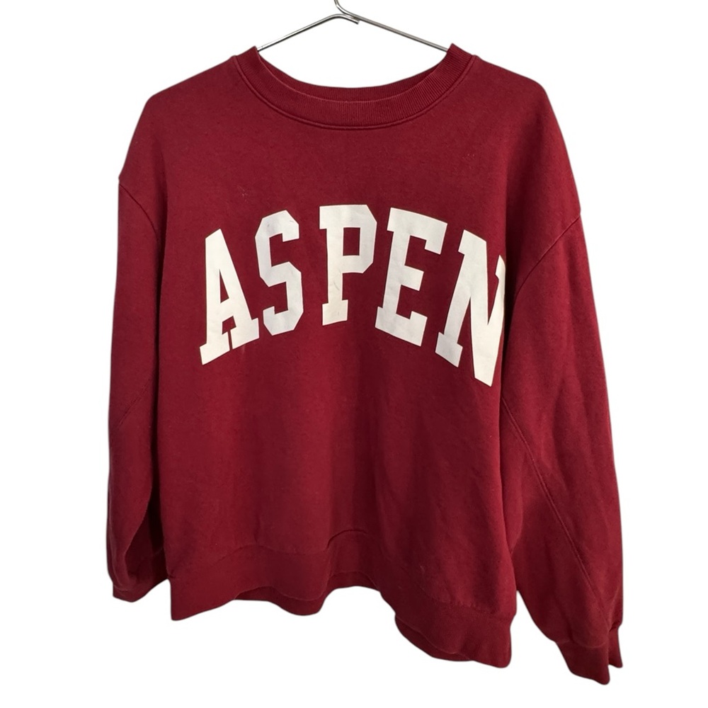 Burgundy Lightweight Aspen CO Retro Women’s L Sweatshirt